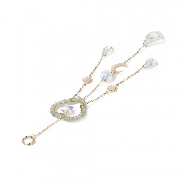 Sonnenfänger Herz Mond Windspiel Edelstein Esoterik Geschenk Stern Sonne Mond